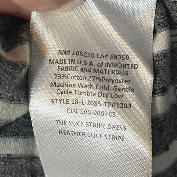 Current Elliot The‎ Slice Stripe Tee Heather Slice Stripe Gray Long Sleeve 0 / S - Picture 6 of 6